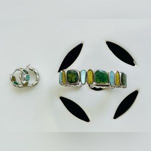 Multi Stone Bracelet W/ Earrings